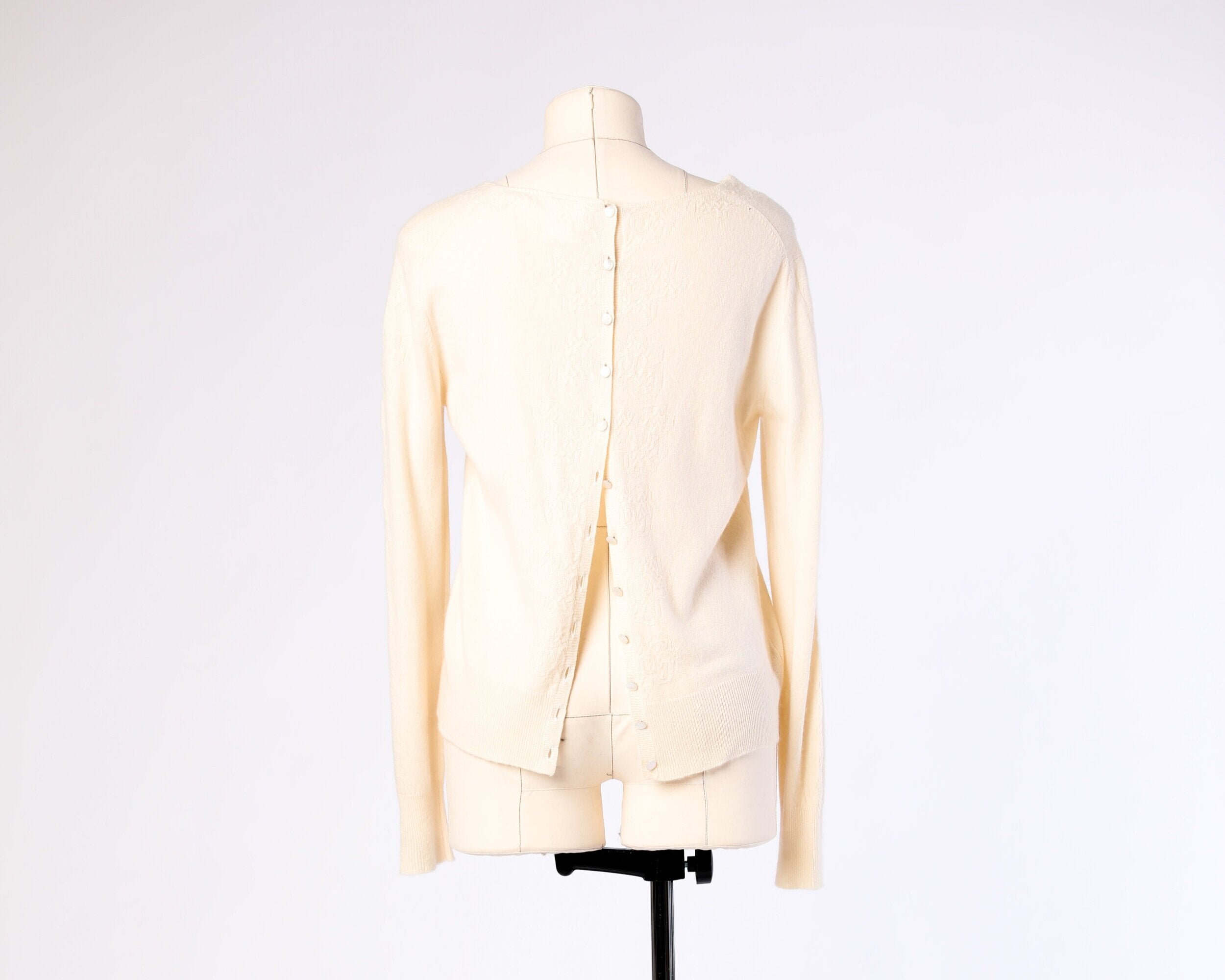 CHANEL  Back Button Cream Sweater – The Vault By Volpe Beringer