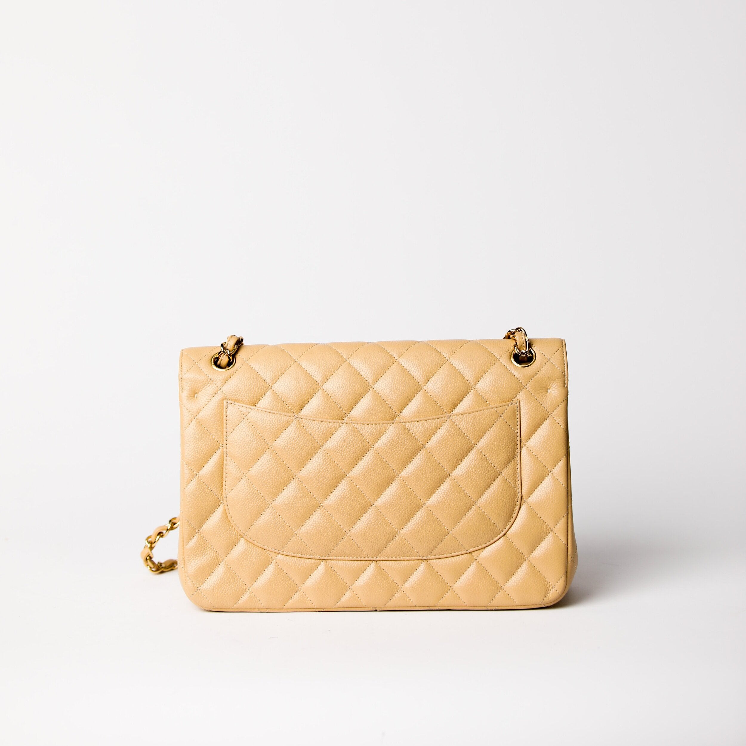 Chanel Yellow Lambskin Quilted Leather Medium Double Flap Bag