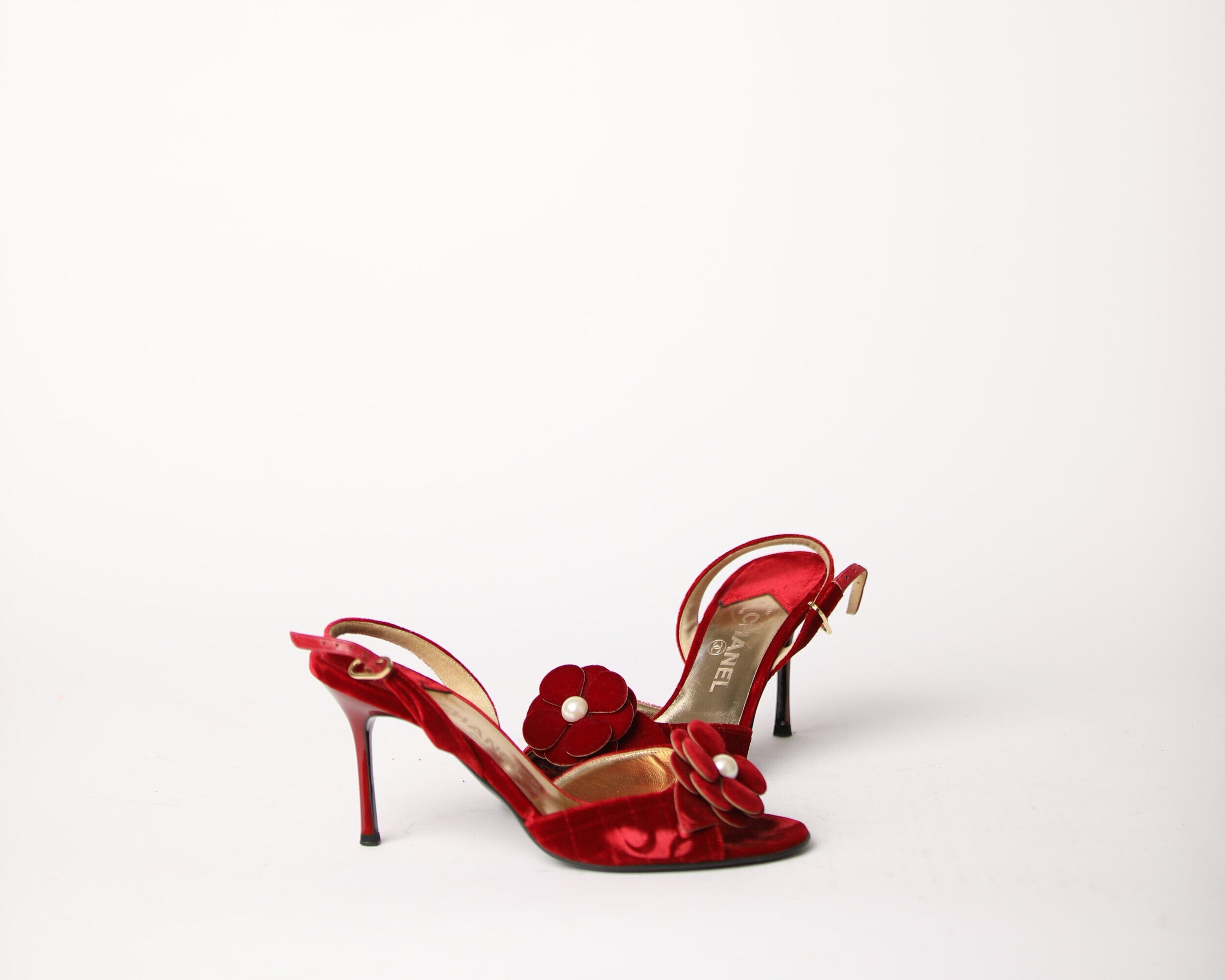 CHANEL  Red Heel with Flower – The Vault By Volpe Beringer