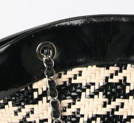 Chanel White Woven Caviar Leather Shoulder Bag