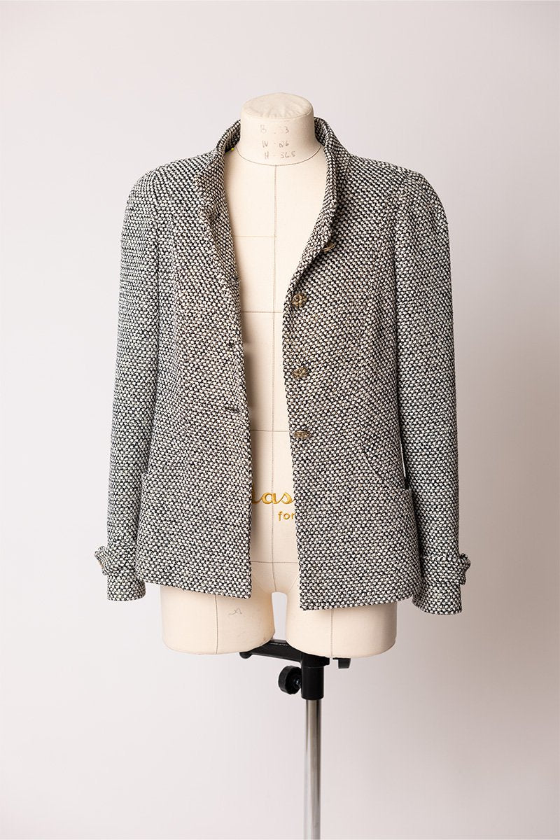 CHANEL  Black and White Boucle Jacket – The Vault By Volpe Beringer